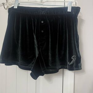 PINK Victoria's Secret Black Velvet Shorts